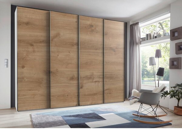 Modern Living Omara Z Drsnimi Vrati Level 36 A, Bela, Barva Hrasta