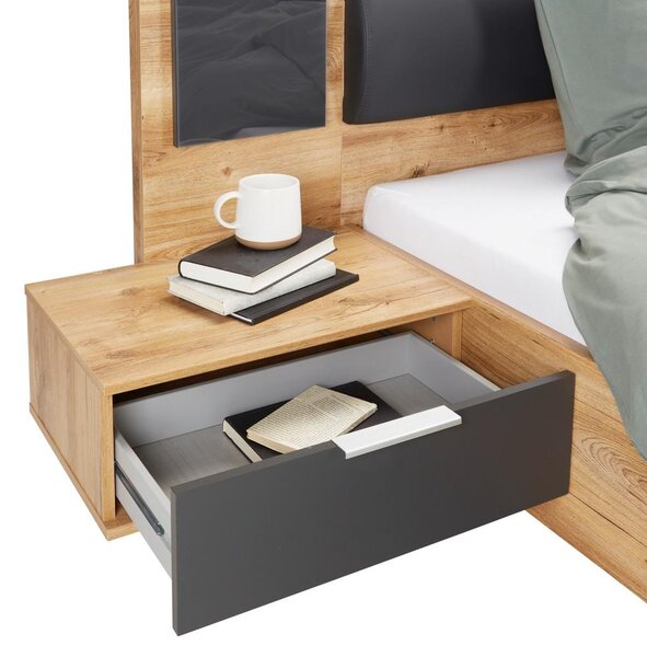 Modern Living Posteljna Garnitura Valencia, Barva Hrasta, Siva
