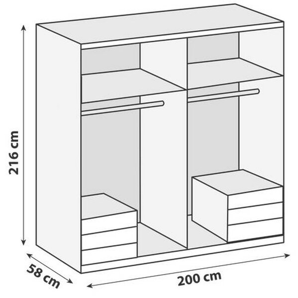 Modern Living Omara S Klasičnimi Vrati Level 36 C, Siva, Barva Hrasta