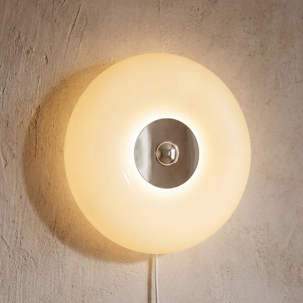 OSRAM LED-stenna svetilka Decor Lunea, bela, Ø 30 cm, steklo, CCT, z možnostjo, zatemnjen, Bela, Dnevna soba / jedilnica, Steklo, Sodobni