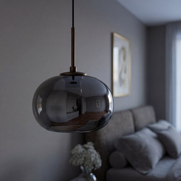 OSRAM LED-visoka svetilka Decor Satellite, siva, Ø 20 cm, 1-žarnica, CCT, zatemnjen, Siva, Dnevna soba / jedilnica, Steklo, Sodobni