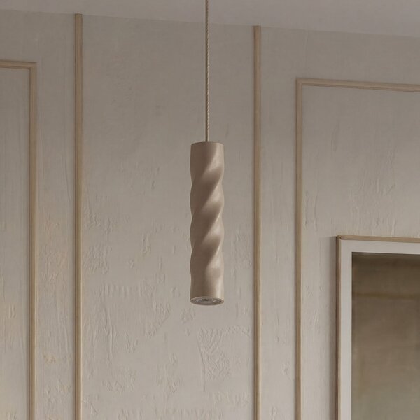 OSRAM viseča svetilka Decor Twirl, bež, Ø 12 cm, 1-žarilna, kovinska, zatemnjen, Bež, Dnevna soba / jedilnica, Kovina, Sodobni