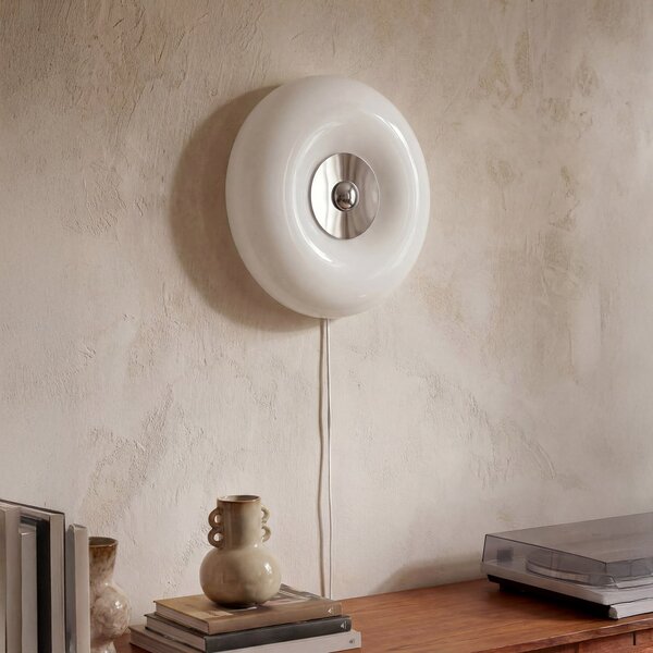 OSRAM LED-stenna svetilka Decor Lunea, bela, Ø 30 cm, steklo, CCT, z možnostjo, zatemnjen, Bela, Dnevna soba / jedilnica, Steklo, Sodobni
