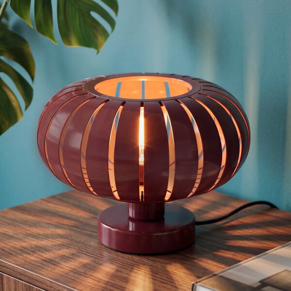OSRAM namizna svetilka Decor Flora, temno rdeča, Ø 28 cm, E27, Rdeča, Dnevna soba / jedilnica, Kovina, Mladostno bivanje