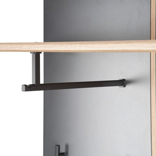 Mömax Garderobni Panel Clever, Barva Hrast, Antracit