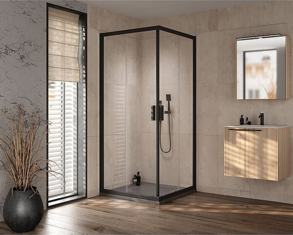 Kolpa San Kotni tuš Venus Q 90 B/1 Black (90 x 90 x 200 cm, Črna)