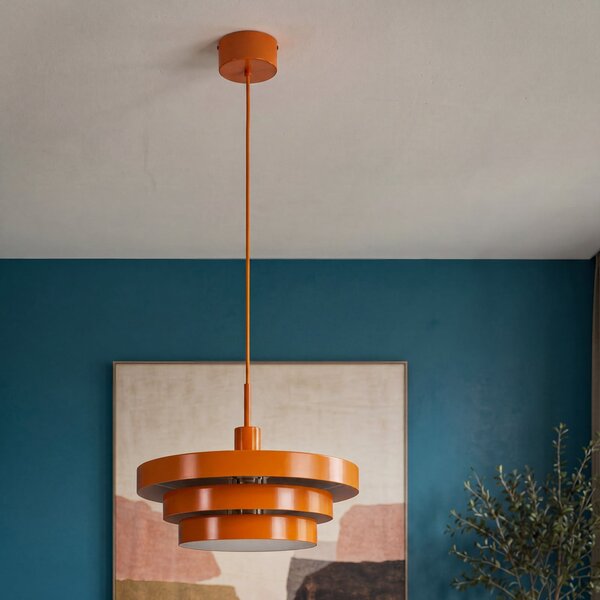 OSRAM viseča svetilka Decor Layer, oranžna, Ø 40 cm, kovina, zatemnjen, Oranžna, Dnevna soba / jedilnica, Kovina, Sodobni