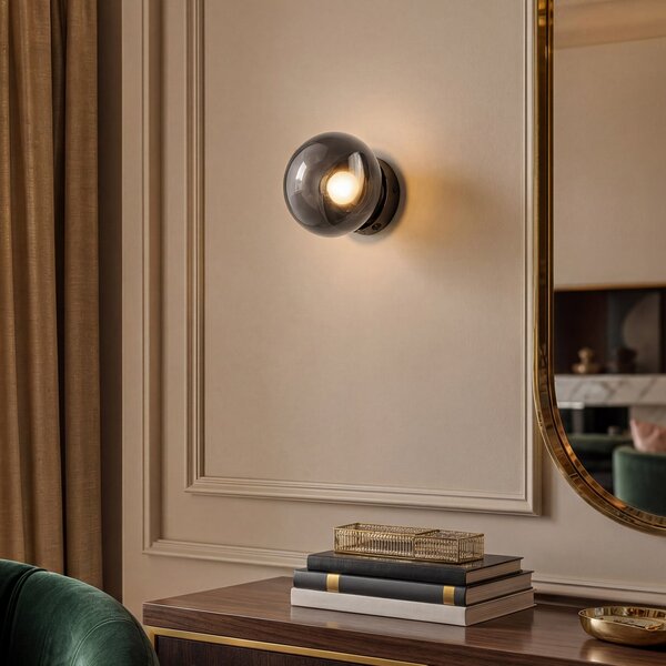 OSRAM LED-stenna svetilka Decor Satellite, siva, Ø 15 cm, CCT, z možnostjo, zatemnjen, Siva, Dnevna soba / jedilnica, Steklo, Sodobni