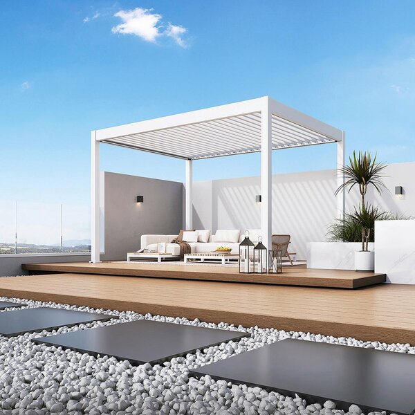 Gardenson Pergola E-superior, Bela, Osvetlitev, 3x4m
