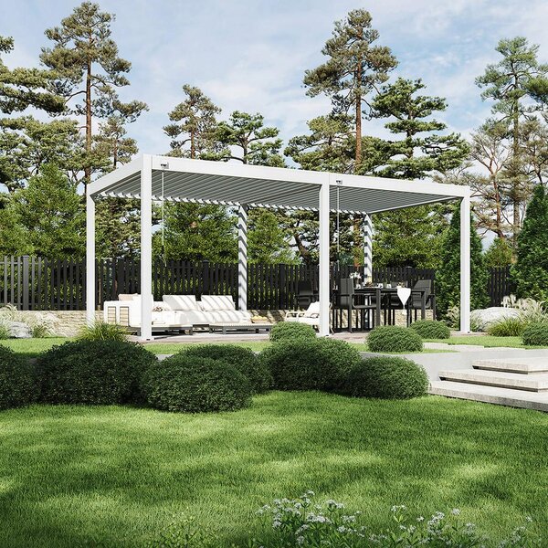 Gardenson Pergola Trumpf, Bela, 3x6m