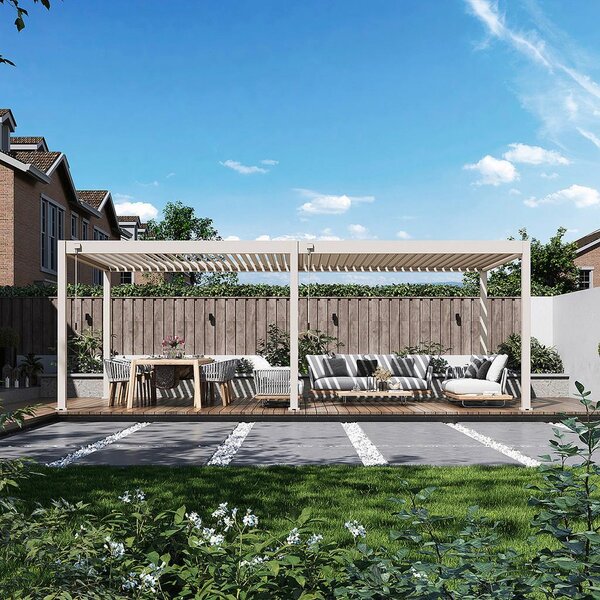 Gardenson Pergola Superior, Biserna Barva, 3,6x7,2m