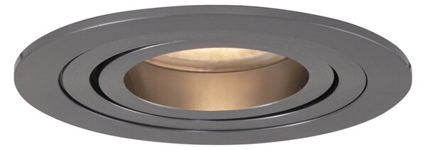 Komplet 6 modernih vgradnih reflektorjev Gunmetal GU10 50 mm okrogli nagibni - Rondoo