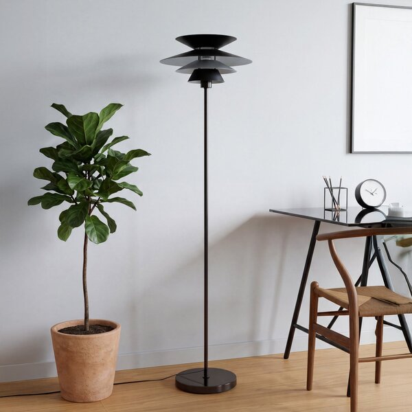 OSRAM stoječa svetilka Decor Element, črna, višina 145 cm, kovina, zatemnjen, Črna, Dnevna soba / jedilnica, Kovina, Sodobni