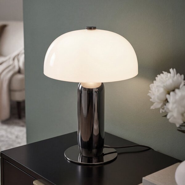 OSRAM namizna svetilka Decor Arc, siva/bela, višina 45 cm, E14, zatemnjen, Siva, Dnevna soba / jedilnica, Kovina, Sodobni