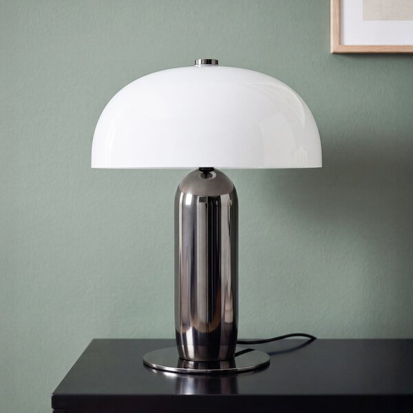 OSRAM namizna svetilka Decor Arc, siva/bela, višina 45 cm, E14, zatemnjen, Siva, Dnevna soba / jedilnica, Kovina, Sodobni