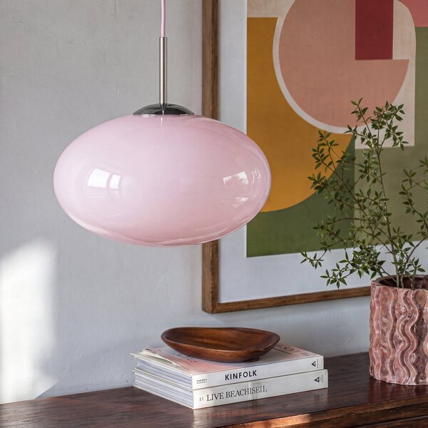 OSRAM obesna svetilka Decor Forma, roza/krom, Ø 31 cm, steklo, zatemnjen, Roza / rosé, Dnevna soba / jedilnica, Steklo, Sodobni