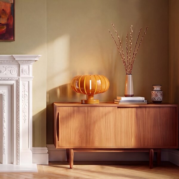 OSRAM namizna svetilka Decor Flora, oranžna, Ø 28 cm, E27, Oranžna, Dnevna soba / jedilnica, Kovina, Mladostno bivanje