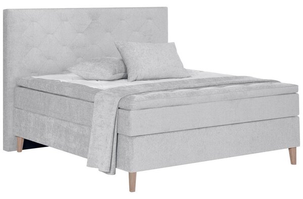 POSTELJA BOXSPRING 180 cm x 200 cm , tekstil svetlo siva