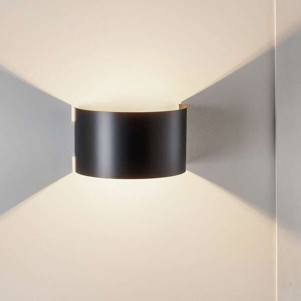 EMIBIG LIGHTING Stenna svetilka Fold z ukrivljenim senčnikom v črni barvi, zatemnjen, Črna, Dnevna soba / jedilnica, Kovina, Sodobni