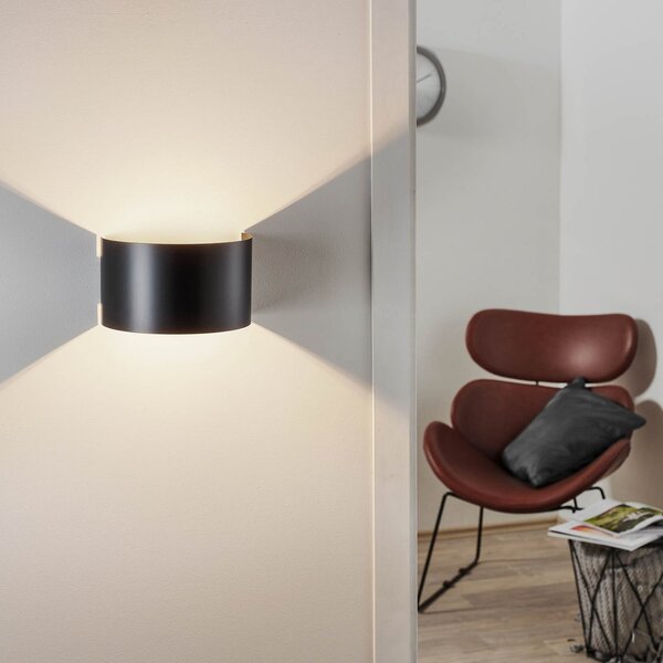 EMIBIG LIGHTING Stenna svetilka Fold z ukrivljenim senčnikom v črni barvi, zatemnjen, Črna, Dnevna soba / jedilnica, Kovina, Sodobni