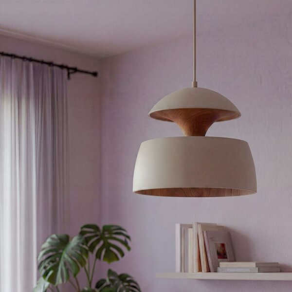 OSRAM viseča svetilka Decor Hazel, bež, Ø 40 cm, kovina, E27, zatemnjen, Bež, Dnevna soba / jedilnica, Kovina, Sodobni
