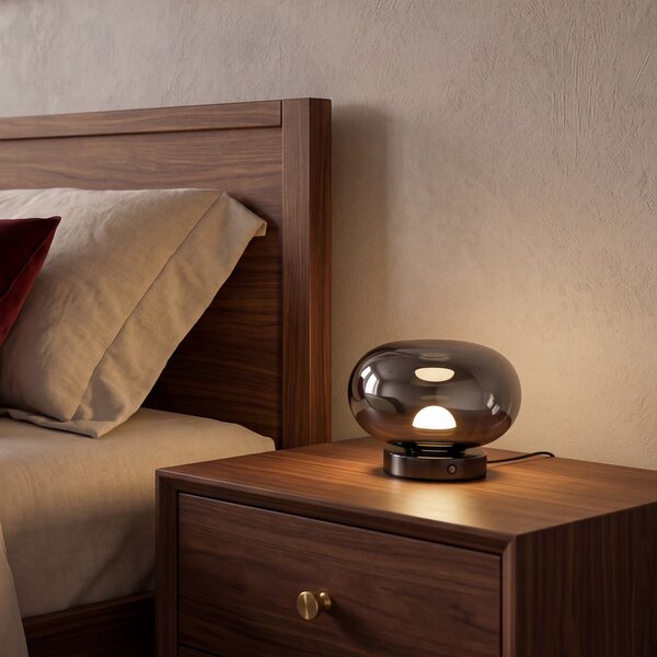 OSRAM LED namizna svetilka na baterije Decor Satellite, siva, 13 cm, CCT, z, zatemnjen, Siva, Dnevna soba / jedilnica, Steklo, Sodobni