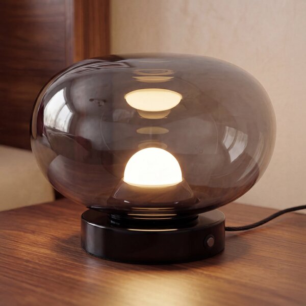 OSRAM LED namizna svetilka na baterije Decor Satellite, siva, 13 cm, CCT, z, zatemnjen, Siva, Dnevna soba / jedilnica, Steklo, Sodobni