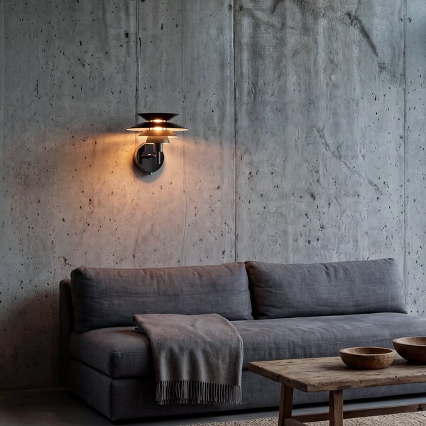 OSRAM stenska svetilka Decor Element, črna, premer 20 cm, kovinsko stikalo, Črna, Dnevna soba / jedilnica, Kovina, Sodobni, Zidna vtičnica na vrhu