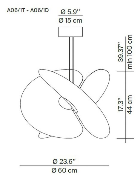 Luceplan Levante LED viseča svetilka bela Ø60cm 28W