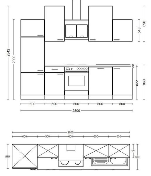 FlexWell Kuhinjski Blok Z Aparati Nepal, Kašmir, Barva Hrasta