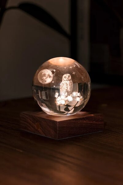 Gingko Design Led brezžična svetilka Gingko Design Amber Crystal Light