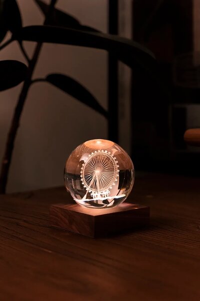 Gingko Design Led brezžična svetilka Gingko Design Amber Crystal Light