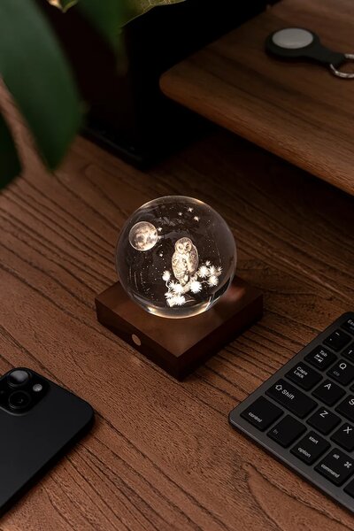 Gingko Design Led brezžična svetilka Gingko Design Amber Crystal Light
