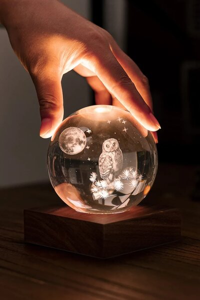 Gingko Design Led brezžična svetilka Gingko Design Amber Crystal Light