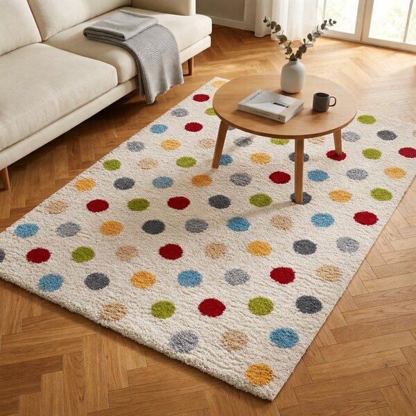 Kremno bela preproga 80x150 cm Norge Dots – Universal