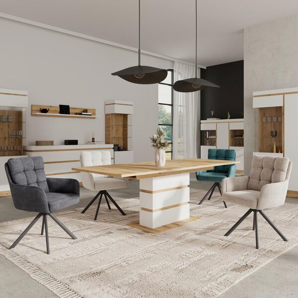 Modern Living Široka Komoda Calabria, Bela, Barva Hrasta