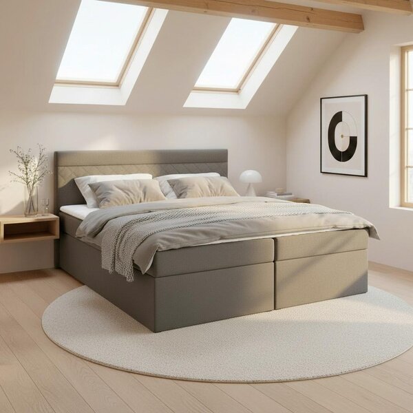Bessagi Home Postelja Boxspring Rosa, Temno Siva, 180x200