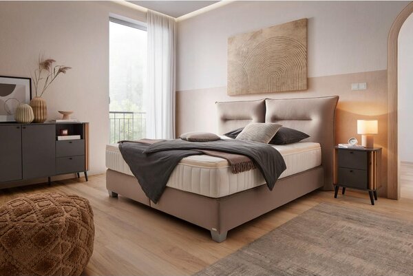 Premium Living Postelja Boxspring Fog, Bež, 160x200