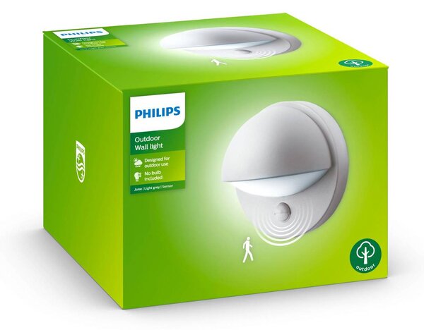 Philips myGarden June stenska svetilka s senzorjem sive barve