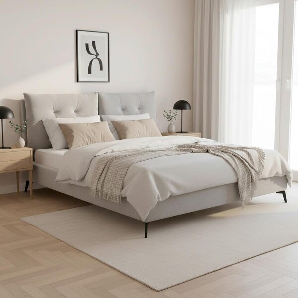Bessagi Home Oblazinjena Postelja Dreamy, Svetlo Siva, 180x200