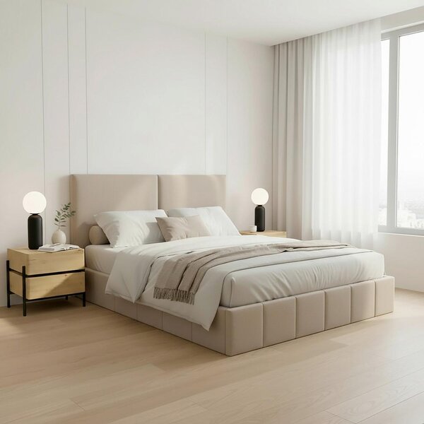 Bessagi Home Oblazinjena Postelja Serena, 180x200, Rjavosiva