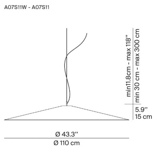 Luceplan Koinè LED viseča luč 927 Ø110cm modra