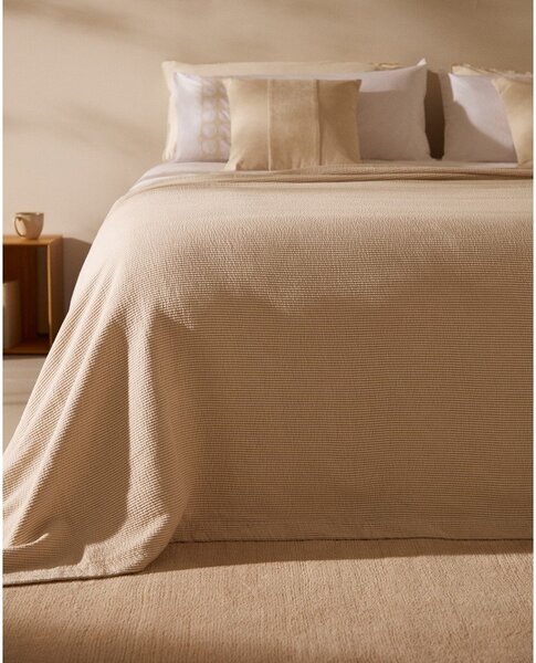 Bež bombažno pregrinjalo 240x260 cm Bedar – Kave Home