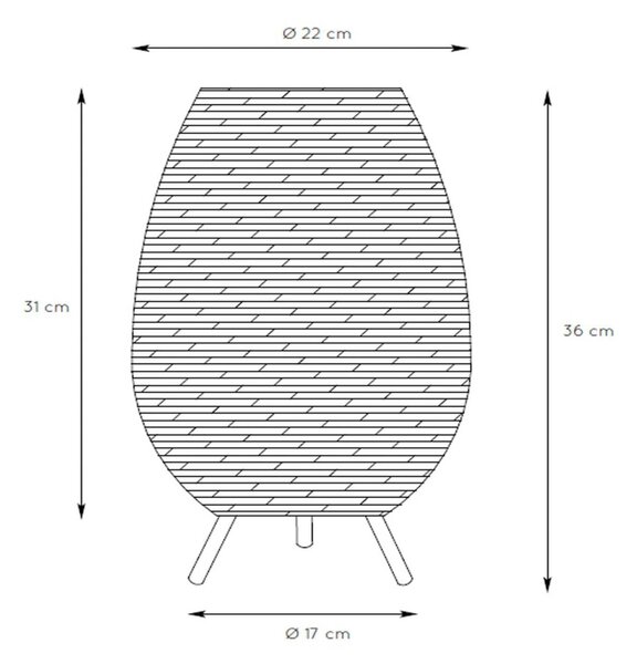 Namizna svetilka Colin iz ratana, Ø22cm, naravna/črna