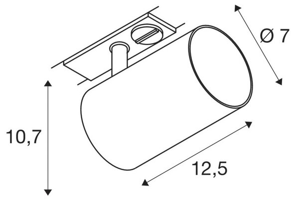 SLV Asto Tube GU10 spot 1-obvodna sled črna