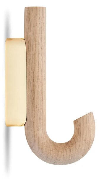 Gejst obešalnik stenski iz hrastovega lesa 13,3 x 2 x 6,2 cm