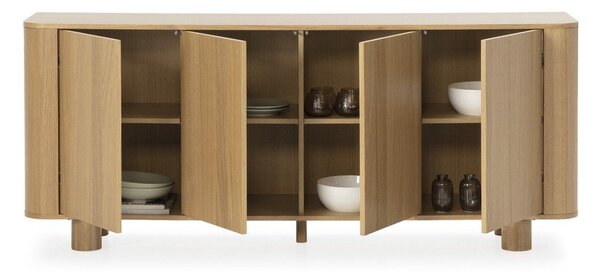 Komoda v hrastovem dekorju v naravni barvi 180x75x40 cm Padoc – MOME