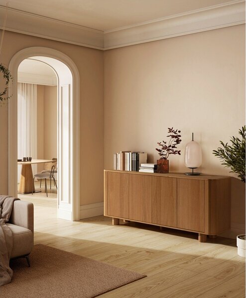 Komoda v hrastovem dekorju v naravni barvi 180x75x40 cm Padoc – MOME