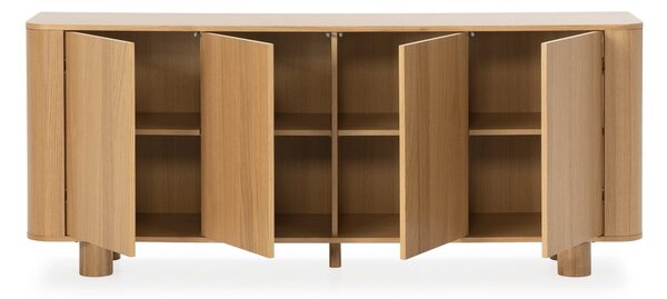 Komoda v hrastovem dekorju v naravni barvi 180x75x40 cm Padoc – MOME