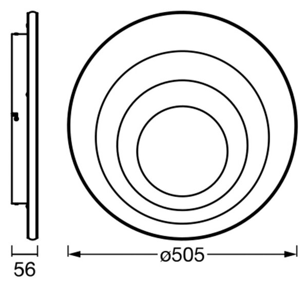 LEDVANCE Orbis Spiralna okrogla stropna svetilka Ø50,5cm